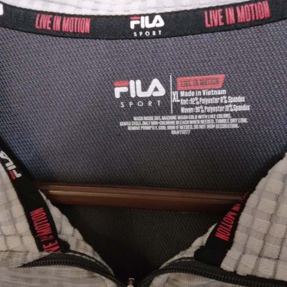 Fila Sport Mens XL 1/4 Zip Long Sleeve Polo, Pullover - Picture 4 of 7